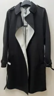 New BNWT Portmans Womens Black Trench Business Coat Size 10