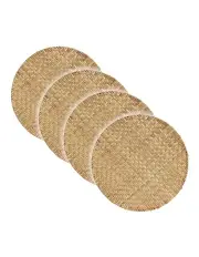 [UNBRANDED] Dining Round Placemat Serveware 30cm 4 Pack in Brown