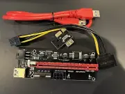 Mining PCIe Riser 16x to 1x Powered Riser Adapter Card Full Kit