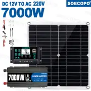 7000W 12V 110V Solar Kit Inverter Battery ChargerLighting/Camping 300W Panel