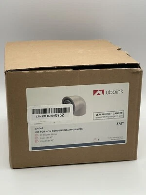 UBBINK for Rinnai 224063 Non-Condensing Vent Pipe Elbow - NEW Water Heater