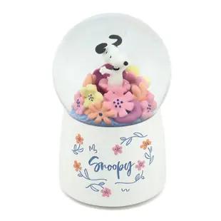 【哈比屋音樂盒】Snoopy史努比百花齊放 水晶球音樂盒 禮物