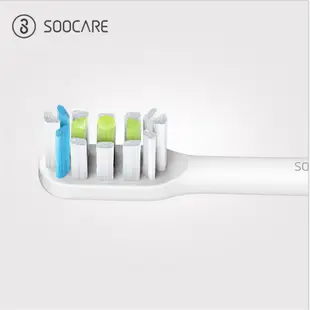 Soocare/素士聲波電動牙刷頭兩支裝 通用清潔型 小米X1/X3/X5深度敏感美白拋光清潔刷頭aejay優品店