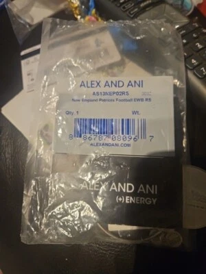 +Alex and Ani Gold "New England Patriots Football" Bracelet Bangle NEW