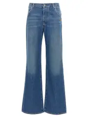 [Off-White] Off-White-Logo Embroidery Jeans Blu-Donna 29 Blue