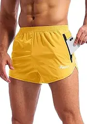 [Pudolla] Men’s Running Shorts 3 Inch Quick Dry Gym Athletic Workout Shorts for Men with Zipper Pockets