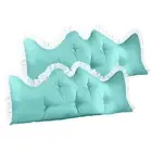SOGA 2X 120cm Light Blue Princess Bed Pillow Headboard Backrest Bedside Tatami S