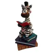 Carlos and Albert "Book Club Zebra (Mini)" Mixed Media Ceramic Sculpture