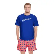 Speedo Mens Printed Short Sleeve Swim Tee