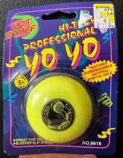 Imperial Toys Hot Stuff Hi-Tech Professional Yo-Yo 4" x 5-1/2" No. 8618 Yellow