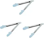 STOBAZA 3pcs Versatile Mini Tongs for Cooking Barbecue Cocktail Pasta and Fry Secure Grip