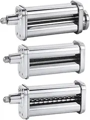 Pasta Roller Cutter, Pasta Maker Attachment 3-in-1 Pasta Roller Cutter Parts Noodles Press Machine Compatible with KitchenAid Stand Mixers for Pasta Sheet Spaghetti Fettuccini Silver3 in 1 Set