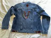 Gap Mens Virginia Commonwealth Denim Jean Jacket Trucker Button Blue VC V.C NEW!