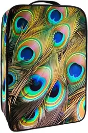 [YTYVAGT] Travel Shoe Bag,Waterproof Portable Organizer Storage Shoe Pouch,Feather Texture Peacock