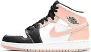 [Jordan] Nike 1 Mid Crimson Black Toe Grade School Kids Youth Tint Black Toe 554725-133
