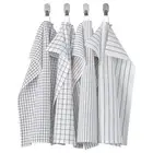Ikea Rinnig: Kitchen Towels 45X60 Cm, Set Of 4, White/Dark Grey (804.763.48)_
