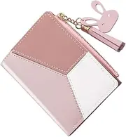 [JEWEDECO] Fashion Tassel Wallet for Women Zippered Mini Bag Portable Short Purse Holder Small Coin Purse Perfect Present for Birthday