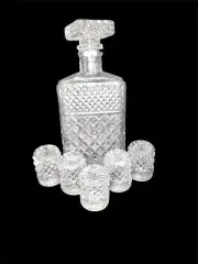 Vintage Glass/Crystal Decanter Set From Istanbul With Original Box