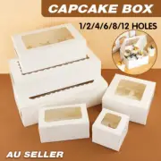1/2/4/8/12 Holes Window Face Cases Cupcake Cases Party Wedding Muffin Baking AU