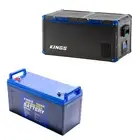 Kings 90L Camping Fridge Freezer Dual Zone + 138Ah AGM Deep Cycle Battery 12V