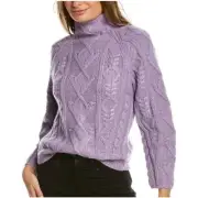 Vince Aran Raglan Cable Mock Neck Alpaca Wool Blend Sweater $475