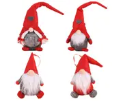 C293 4PCS Christmas Faceless Old Man Doll Forester Doll Hanging Piece Window Decoration Ornaments Christmas Decorations