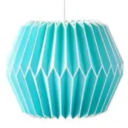 Pottery Barn Teen Geo Origami Paper Lantern BLUE Pendant Light w/ Cord Kit