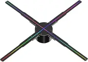 50cm/19.7in 3D Holographic Projector, Bar Restaurant Christmas Holiday Decoration Fan Screen LED Holographic Advertisement Sign Lights Festival Advertising Display