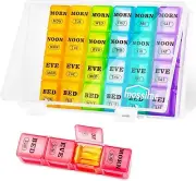 XL Large Weekly Pill Organizer 4 Times a Day, 7-Day Pill Boxes and Organizer AM