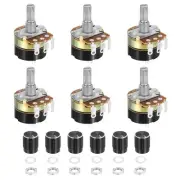 6 Pack WH138 Potentiometer 5K Ohm Single-Joint Resistors 3 Terminals with Knob