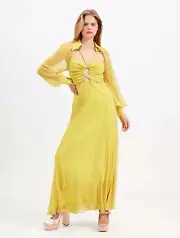 Alice McCall Sunset Kiss Midi Dress - Mango Size AU14 BNWT