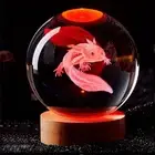 3D Axolotl Laser Engraved Crystal Ball Lamp, Multi-coloured Night Light