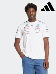 adidas White/Black Mercedes AMG Petronas Formula One Team White Driver Jersey (AT9563) | $173