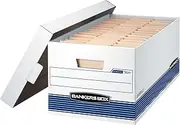Bankers Box STOR/File Medium-Duty Storage Boxes, FastFold, Lift-Off Lid, Letter, 4 Pack (0070104)
