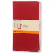 Moleskine Cahier Notebook Ruled Large (Cranberry Red) [3-Pieces]