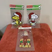 Santa SNOOPY , WOODSTOCK AND ELF ON THE SHELF (3)window Cling Christmas Peanuts