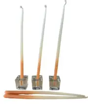 Set of 3 Candlestick Ombre Candles w/ Candle Holders, 8" Long w/ 2 Extra Candle