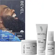 Bevel Mens Beard Grooming Kit by - Includes Beard Softener, Beard Balm, and Beard Oil to Soften, Hydrate, and Soothe, Brown, 5 fluid ounces