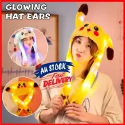 Pokemon Pikachu Sonic Rabbit Beanie Hat Flashing LED Glowing Lights Moving Ears