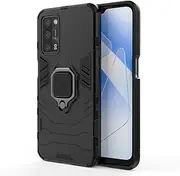 [Anreixx] Case Compatible with OPPO A16S / A16 / A54S, Military Grade Armor Phone Case with Car Mount Kickstand, Hard PC and Soft TPU Dual-Layer Full Body Protective Case Black