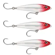 3x Rapala 9cm Saltwater X Rap SubWalk Walk the Dog Bait Fish Lures - Red Ghost