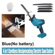 NNEDSZ Blue Cordless Electric Reciprocating Saw Cutter with Blades without batte