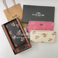 在飛比找iOPEN Mall優惠-vivian美國代購✨正品 coach 女用長夾 真皮刺繡拉