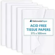 Nationwide Paper 375x500mm White Acid Free Tissue Paper Large Quality Wrapping Gift, Packaging, Arts & Craft, 100 Sheets