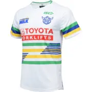Canberra Raiders Run Out Tee Shirt Sizes Small - 4XL White NRL ISC In Stock 24