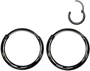 [L7L7WM] 316L Surgical Steel Endless Hoop Earrings Nose Rings Hinged Segment Rings Cartilage Earrings Hoop Septum Rings Daith Helix Rook Conch Tragus Piercing Jewelry Lip Rings