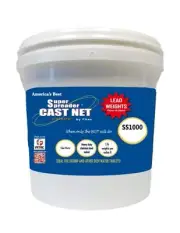 FITEC SS1000 Super Spreader Cast Net, Clear, 8' Radius, 3/8" mesh, 1 Lb WTS (...