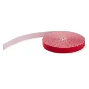 StarTech 100ft Hook and Loop Tape Roll Reusable Cable Ties/Wraps, Red - HKLP100RD