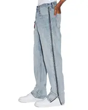 Anti K Zipped Dynamite Relaxed Fit Jeans - Blue Denim | Ksubi ++