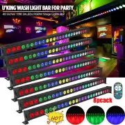 8PCS 120W RGB 24LED Wall Washer Stage Lighting Bar DMX Party Disco Light +Remote
